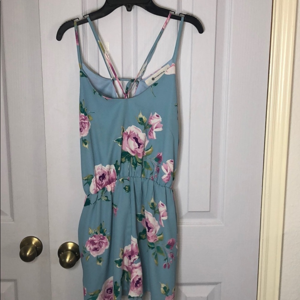 Blue floral romper